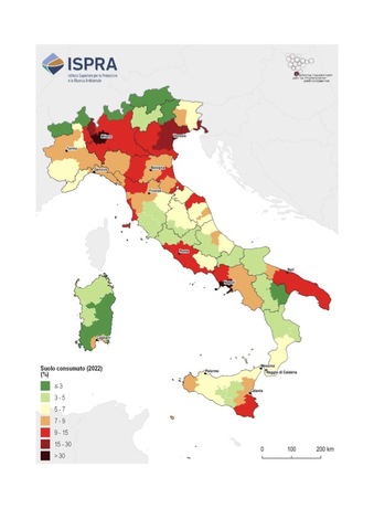 Infografica Consumo del suolo 2022 Italia