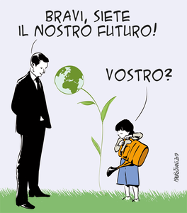 Vignetta Mauro Biani ecologia nuove generazioni futuro espresso