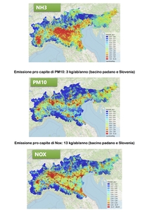 infogafica inquinanti bacino padano e Slovenia